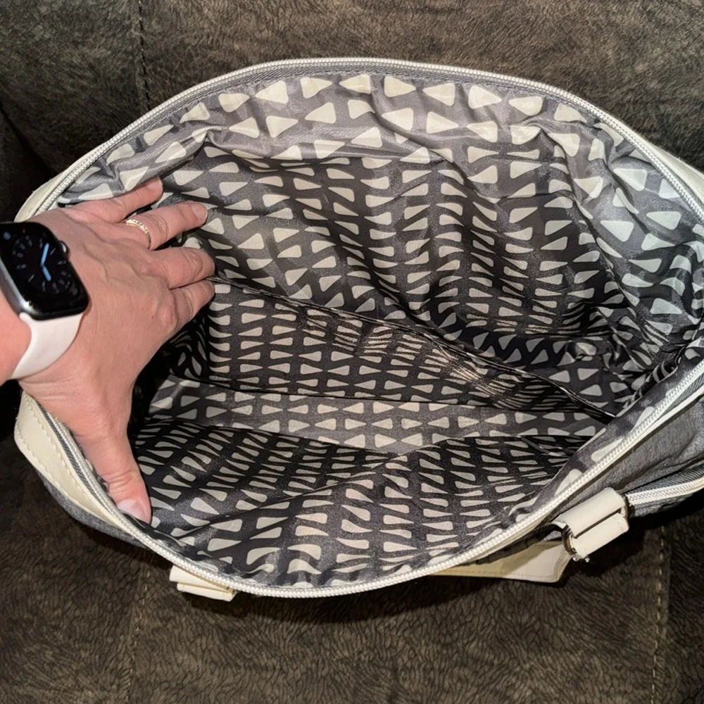 Gray Bananafish studio nylon diaper bag‎ w/changing pad